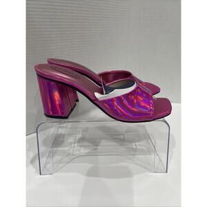 New! Pink Metallic 90s Vibe‎ Heeled Mule Sandal - Size: 8